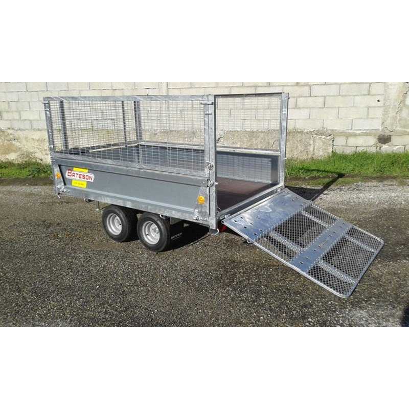 Remolque basculante Bateson de 2 ejes, peso total admisible de 750 kg
